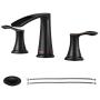 PARLOS Waterfall Widespread Bathroom Faucet Double Handles with Metal Pop Up Drain & cUPC Faucet Supply Lines, Oil Rubbed Bronze , Demeter 1431803 PARLOS Waterfall Widespread Bathroom Faucet Double Handles with Metal Pop Up Drain & cUPC Faucet Supply Lines, Oil Rubbed Bronze , Demeter 1431803