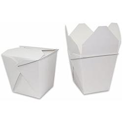 Green Direct Chinese Take Out Food Boxes with Metal Wire Handle White Pack of 50 Containers, (16 oz. 1 Pint)