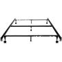 MALOUF Structures Heavy Duty Adjustable Metal Center Support and Rug Rollers bed frame, Queen, Full XL, Full, Twin XL, Twin, Black