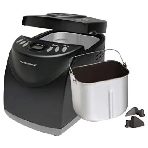 Hamilton Beach Bread Maker Machine 2 Lb Capacity Digital, Programmable, 12 Settings + Gluten Free, Dishwasher Safe Pan + 2 Kneading Paddles, Black (29882) Hamilton Beach Bread Maker Machine 2 Lb Capacity Digital, Programmable, 12 Settings + Gluten Free, Dishwasher Safe Pan + 2 Kneading Paddles, Black (29882)