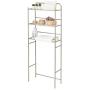 HomeBase 3 Tier Over The Toilet Bathroom Space Saver, 23'' L X 10.2'' D X 59.6'' H, Bathroom Shelf, 3 Metal Organizer-Satin Nickel