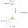 Karmiqi Modern Pendant Light, Bulb Included, Wood Pattern Ceiling Light Fixtures with Metal Shade, Hanging Light for Kitchen, Dining Room, Living Rooms, Hallway(White)