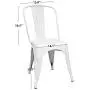 Furmax Metal Dining Chair Indoor-Outdoor Use Stackable Classic Trattoria Chair Chic Dining Bistro Cafe Side Metal Chairs Set of 4 (Ivory White)