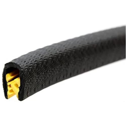 Edge Trim Black Large U Height 0.656'' U Height x 0.039''-0.178'' Grip Range Door Edge Protector (13 Feet)