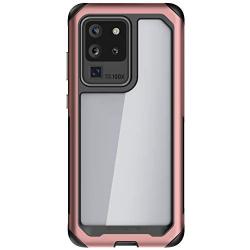 Ghostek Atomic Slim Galaxy S20 Clear Case with Super Tough Space Metal Bumper Design Military Grade Armor Heavy Duty Protection Wireless Charging Compatible 2020 Galaxy S20 5G (6.2 Inch) - (Pink)