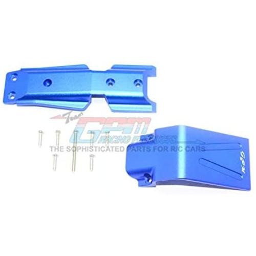GPM for Traxxas E-Revo 2.0 VXL Brushless (86086-4) Upgrade Parts Aluminum Front Skid Plate - 2Pc Set Blue