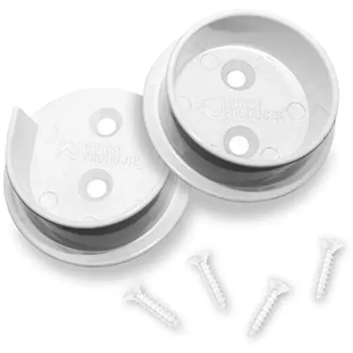 Nuk3y Heavy Duty Metal Steel Closet Pole Socket Set 1-1/2'' (White)