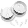 Nuk3y Heavy Duty Metal Steel Closet Pole Socket Set 1-1/2'' (White)