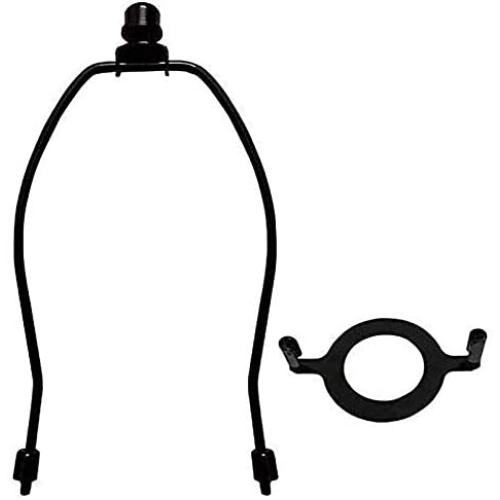7'' Lamp Shade Harp Holder and E26 Light Base UNO Fitter Adapter Converter Finial Set,for Table and Floor Lamps