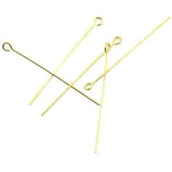 NX Garden 100pcs Gold Eyepins for Jewelry Making Electroplate Copper Metal Jewelry DIY Fittings Head Pins 40mm