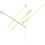 NX Garden 100pcs Gold Eyepins for Jewelry Making Electroplate Copper Metal Jewelry DIY Fittings Head Pins 40mm