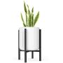MUDEELA Metal Plant Stand, Mid Century Modern Plant Stand 15 inches in Height, Indoor & Outdoor Potted Plant Holder, Hold Up to 10 Inch Planter, Pot & Plant Not Included, Black