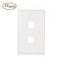 Cable Matters 10-Pack Low Profile 2-Port Keystone Jack Wall Plate in White