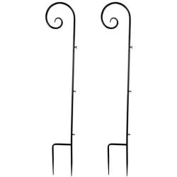 Vencer Set of 2 Shepherd Hook 63 Inch Tall 7/10 in Thick Rust Resistant Premium Metal Hook for Weddings Hanging Plant Baskets Solar Lights Christmas Lights Lanterns Bird Feeders,Black,VHH-001