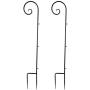 Vencer Set of 2 Shepherd Hook 63 Inch Tall 7/10 in Thick Rust Resistant Premium Metal Hook for Weddings Hanging Plant Baskets Solar Lights Christmas Lights Lanterns Bird Feeders,Black,VHH-001