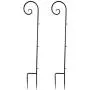 Vencer Set of 2 Shepherd Hook 63 Inch Tall 7/10 in Thick Rust Resistant Premium Metal Hook for Weddings Hanging Plant Baskets Solar Lights Christmas Lights Lanterns Bird Feeders,Black,VHH-001