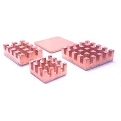 Easycargo Raspberry Pi 4 Heatsink Copper Kit + 3M 8810 Thermal Conductive Adhesive Tape, Raspberry Pi Copper Heatsink for Cooling Raspberry Pi 4 B, Raspberry Pi 3 B+ (Copper 4pcs)