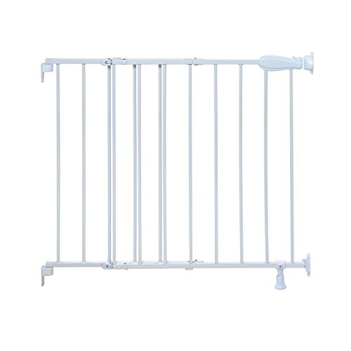 Summer Top of Stairs Simple to Secure Metal Gate, White, 29-42 Inch Wide
