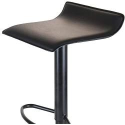 Winsome Wood Set of 2 Obsidian Adjustable Backless Swivel Air Lift Stool, PVC Seat, Black Metal Post and Base