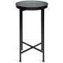 Kate and Laurel Celia Round Foldable Tray Accent Table, 14'' x 14'' x 25.75'', Gray and Black, Modern Minimalist Design and Magnetic Tabletop