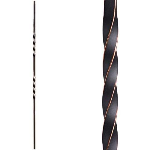 Oil Rubbed Copper 16.1.2-T Double Twist Hollow Iron Baluster for Staircase Remodel, Box of 5
