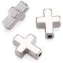 Beadthoven 20pcs Tibetan Style Platinum Alloy Cross Pendant Crucifix Beads for DIY Religious Bracelet Necklace Jewelry Making 15x12x5mm