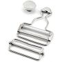 PZRT 4pcs 38mm Silver Suspenders Adjustable Buckle Metal Ribbon Slip Buckle Fasteners Clip for Garment Overalls Backpack DIY Accessories
