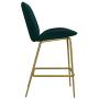 CosmoLiving by Cosmopolitan Astor Upholstered Counter Stool Green Velvet with Brass Metal Leg