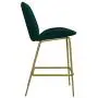 CosmoLiving by Cosmopolitan Astor Upholstered Counter Stool Green Velvet with Brass Metal Leg