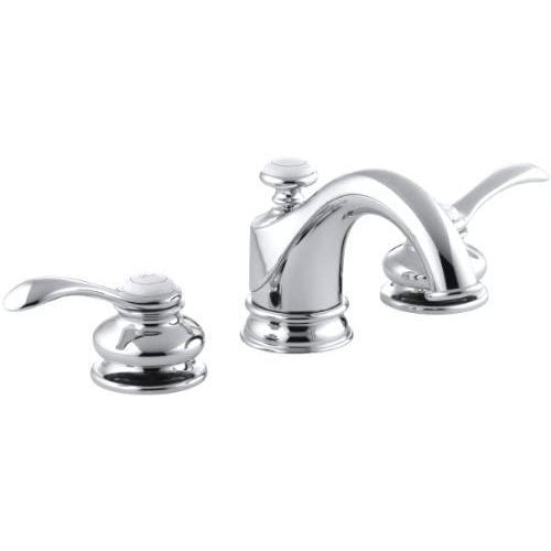 KOHLER Fairfax K-12265-4-CP 2-Handle Widespread Bathroom Faucet with Metal Drain Assembly in Polished Chrome