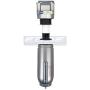 HEAVY DUTY INDUSTRIAL RATED HIGH FLOW PARTICULATE FILTER, IN-LINE WATER TRAP FOR COMPRESSED AIR LINE SYSTEMS, 5 MICRON WITH METAL BOWL (1'' NPT, 11oz)