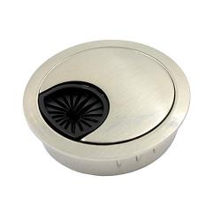 DGOL 5 pcs 1-7/8 inch (48MM) Metal Desk Grommet Cable Cord Wire Hole Cover Outlet Port (Brushed Silver)