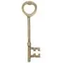 Skeleton Key Antique Finish Classic Brass Metal, Mortise Locks Rim Architectural Barrel Lock Key, Vintage Cabinet Dresser Drawer Grandfather Clock Key (Shank Length 4 1/8 Inch, Bit 7/8 X 7/8 Inch)