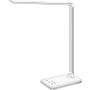 LED Desk Lamp, Eye-Caring Table Lamps, Natural Light Protects Eyes, 5 Modes, 10 Brightness Levels, Touch Control, Adjustable Table lamp with USB Charging Port, Auto Timer 30 / 60min, White