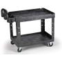 Rubbermaid Commercial Products 2-Shelf Utility/Service Cart, Medium, Lipped Shelves, Ergonomic Handle, 500 Lbs. Capacity, For Warehouse/Garage/Cleaning/Manufacturing (Fg452088Bla)
