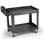 Rubbermaid Commercial Products 2-Shelf Utility/Service Cart, Medium, Lipped Shelves, Ergonomic Handle, 500 Lbs. Capacity, For Warehouse/Garage/Cleaning/Manufacturing (Fg452088Bla)