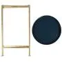Kate and Laurel Celia Round Metal Foldable Tray Accent Table, Navy Blue with Gold Base Kate and Laurel Celia Round Metal Foldable Tray Accent Table, Navy Blue with Gold Base