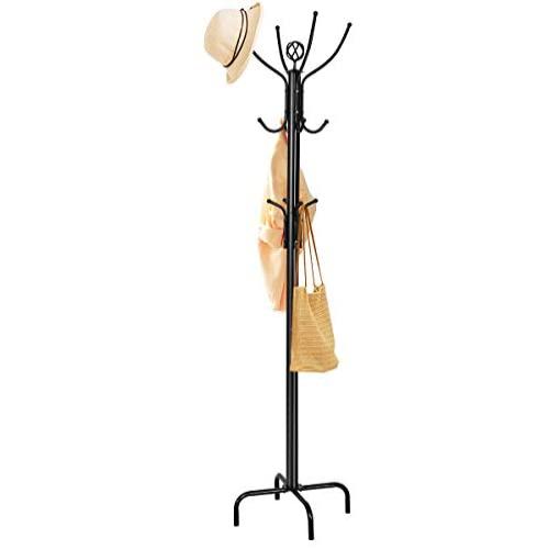 Tangkula 78'' Coat Rack, Metal Frame Coat Tree,Free Standing Entryway Hat Coat Jacket Umbrella Holder,Clothes Hanger with Base Coat Stand