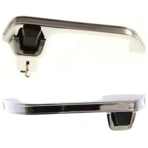 Door Handle compatible with Chevy Suburban 73-88 Front RH and LH Included Outer Metal Chrome w/Black Plastic Lever
