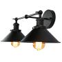 LMSOD Bathroom Vanity Light,2 Lights Vintage Industrial Black Wall Sconce Metal Lighting Fixture