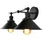LMSOD Bathroom Vanity Light,2 Lights Vintage Industrial Black Wall Sconce Metal Lighting Fixture LMSOD Bathroom Vanity Light,2 Lights Vintage Industrial Black Wall Sconce Metal Lighting Fixture
