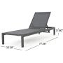 Christopher Knight Home Coral Bay Outdoor Aluminum Chaise Lounges with Mesh Seat, 4-Pcs Set, Grey / Dark Grey