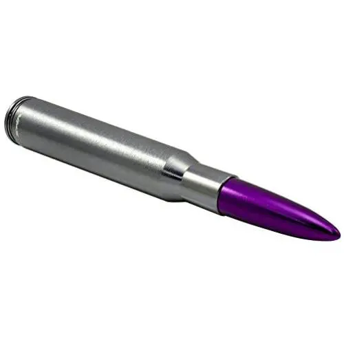 VMS Racing 50 Cal Caliber GUNMETAL PURPLE TIP BULLET ANTENNA Heavy Gauge CNC Machined Billet Aluminum Short Compatible with Jeep Wrangler JK JL Sahara Sport Rubicon Unlimited Freedom Fifty 2007-2020