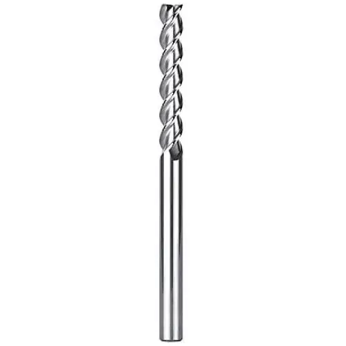 SpeTool 1/4 Shank Carbide End Mill For Aluminum Cut (3 Flutes, 3.5 inch long) Non-Ferrous Metal Upcut CNC Spiral Router Bit