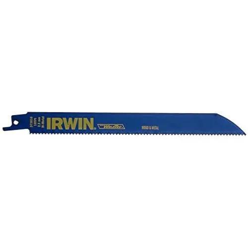 IRWIN Reciprocating Saw Blades, Wood/Metal Cutting, 8-Inch, 10 TPI, 25-Pack (372810B),Blue IRWIN Reciprocating Saw Blades, Wood/Metal Cutting, 8-Inch, 10 TPI, 25-Pack (372810B),Blue