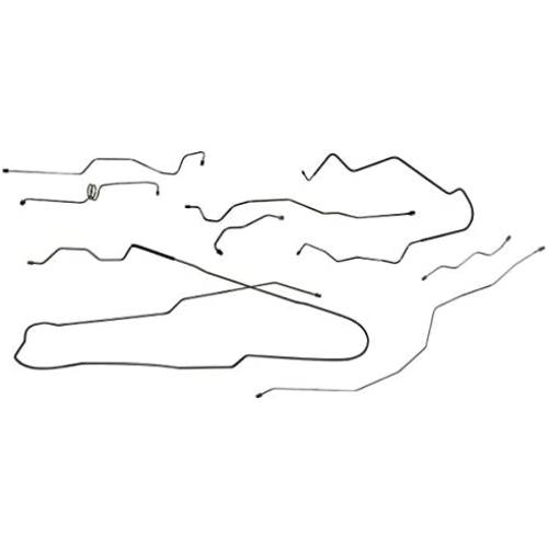 Inline Tube Compatible with 1999-03 Ford F250 F350 Extended Cab Or Crew Cab Long Bed Rear ABS Complete Preformed Brake Line Kit Set Stainless Steel