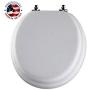 Mayfair 13CP 000 Soft Toilet Seat with Molded Wood Core and Classic Chrome Metal Hinges, 1 Pack Round, White