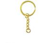 yueton Pack of 100 25mm/0.98'' Metal Split Key Ring with Chain (Gold)