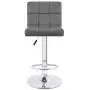 Furmax Bar Stools Modern Pu Leather Swivel Adjustable Hydraulic Bar Stool Square Counter Height Stool Set of 2(Gray)