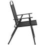 Flash Furniture Nantucket 6 Piece Black Patio Garden Set with Table, Umbrella and 4 Folding Chairs